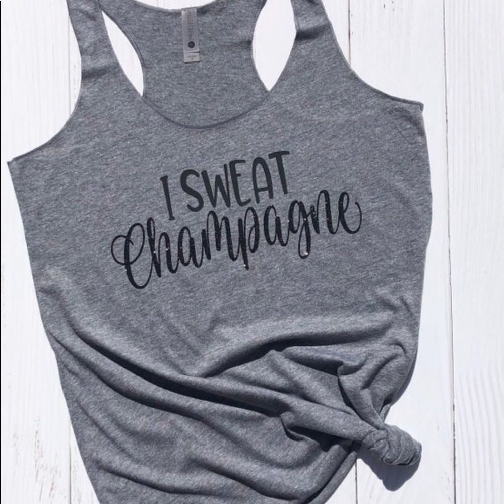 Made to order, Graphic tank top, I sweat Champagne